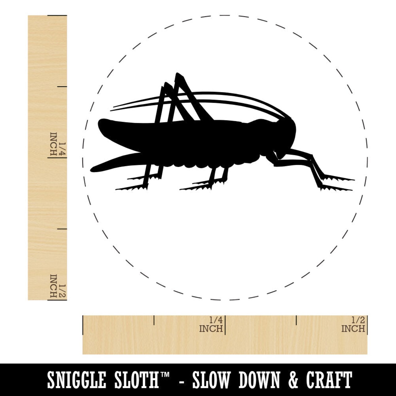 Grasshopper Insect Solid Rubber Stamp for Stamping Crafting Planners